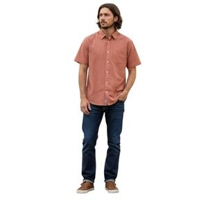 Patagonia Mens L Short Sleeve Button Down Shirt Red Check Organic Cotton